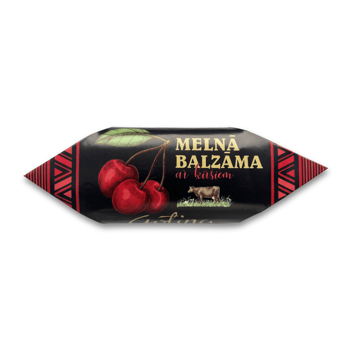 Lielkonfekte "Gotiņa" ar melno balzāmu un ķiršiem, 100g