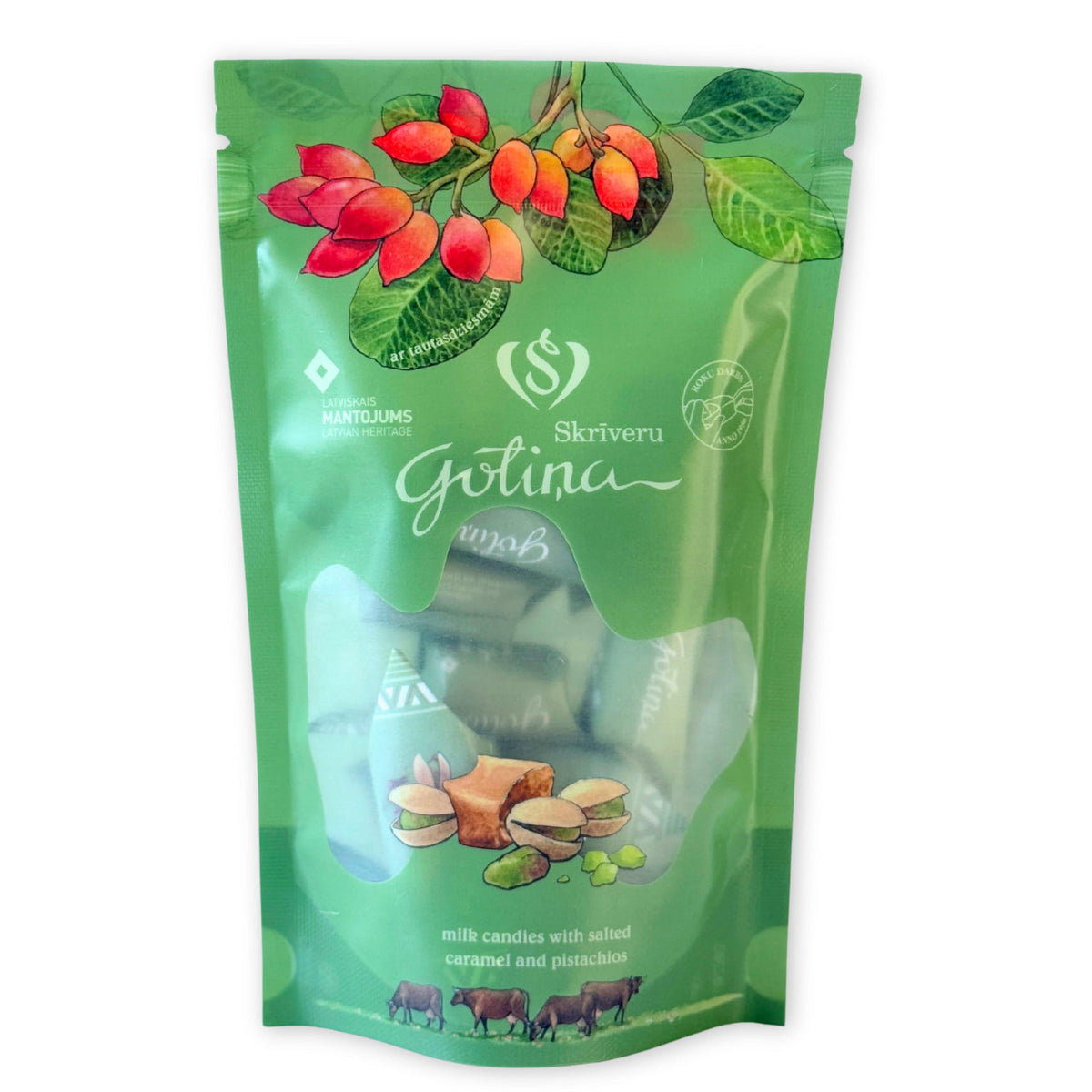 Skrīveru Gotiņa - ar pistācijām un sāļo karameli, 140g
